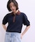 【WEB限定】ハーフスリーブバイカラーポロニット