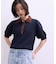 【WEB限定】ハーフスリーブバイカラーポロニット