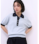 【WEB限定】ハーフスリーブバイカラーポロニット