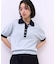 【WEB限定】ハーフスリーブバイカラーポロニット
