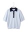 【WEB限定】ハーフスリーブバイカラーポロニット