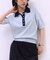 【WEB限定】ハーフスリーブバイカラーポロニット