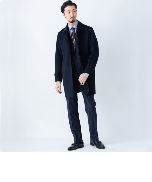 SD: Loro Piana 【STORM SYSTEM】 ドスキン ソリッドコート（ネイビー