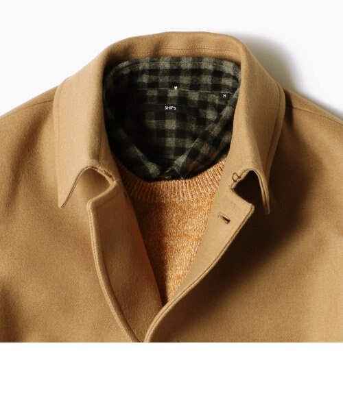 SC: HAMILTON LAMBSWOOL メルトン シングル ロング Pコート｜シップス