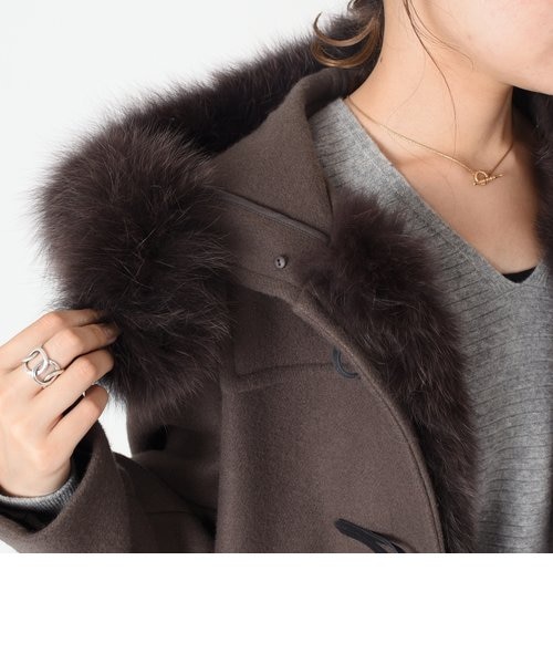 SHIPS ファーダッフルコート セール】 ファーダッフルコートgray◇ （ダッフルコート