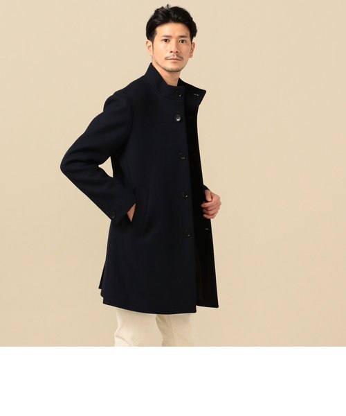 SHIPS: スーパー140'S 100%WOOL メルトン スタンドカラー コート
