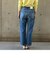 SHIPS any:〈ウォッシャブル〉ハイライズ ストレート デニムパンツ［SHIPS any DENIM］