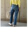 SHIPS any:〈ウォッシャブル〉ハイライズ ストレート デニムパンツ［SHIPS any DENIM］