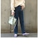 SHIPS any:〈ウォッシャブル〉ハイライズ ストレート デニムパンツ［SHIPS any DENIM］