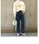 SHIPS any:〈ウォッシャブル〉ハイライズ ストレート デニムパンツ［SHIPS any DENIM］
