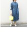 SHIPS any: バンドカラー デニム シャツワンピース［SHIPS any DENIM］