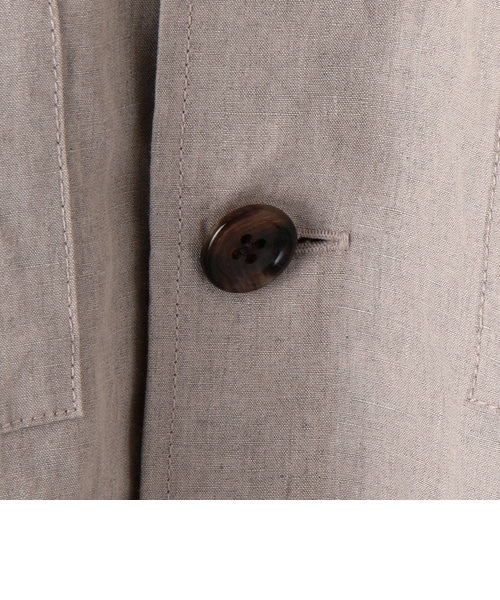 【定価¥31900-】シップス リネン サファリシャツジャケット ベージュ系 M quaranciel:〈洗濯機可能〉コットン リネン サファリ シャツ