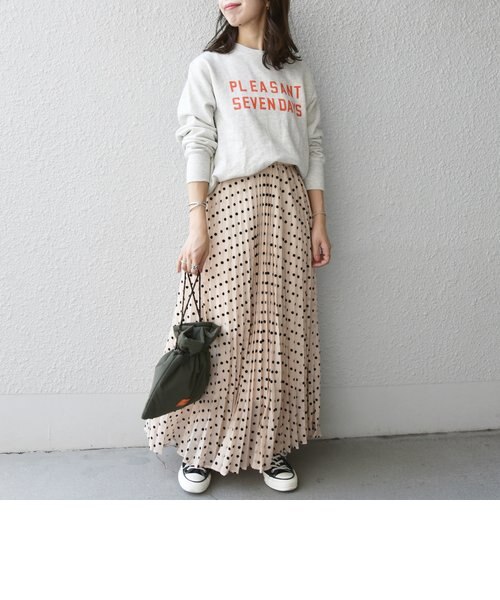 SHIPS any: フロッキー ドット ロング プリーツ スカート｜シップスの