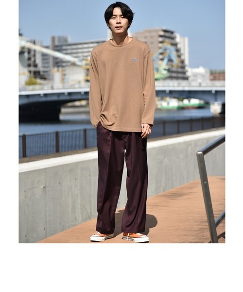 シップス×ラコステ★別注ガーメントダイピケTシャツ　ピンク　t2506 WEB限定/SHIPS別注】LACOSTE: ガーメントダイ ピケ ロング