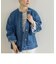 SHIPS any:〈ウォッシャブル〉ノーカラー デニムブルゾン［SHIPS any DENIM］