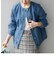 SHIPS any:〈ウォッシャブル〉ノーカラー デニムブルゾン［SHIPS any DENIM］