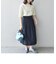 SHIPS any:〈ウォッシャブル〉カラー タック フレア ミディ スカート