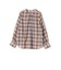 SUPER120 シアーチェックギャザーブラウス◇