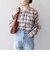 SUPER120 シアーチェックギャザーブラウス◇