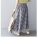 SHIPS any:〈ウォッシャブル〉Calisson プリント Aライン レースアップ スカート