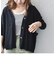 SHIPS any:〈手洗い可能〉リネン ミックス Vネック ワイド カーディガン