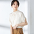 〈手洗い可能〉ネック ギャザー ソリッド ブラウス