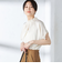 〈手洗い可能〉ネック ギャザー ソリッド ブラウス