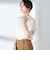 〈手洗い可能〉ネック ギャザー ソリッド ブラウス