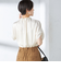 〈手洗い可能〉ネック ギャザー ソリッド ブラウス