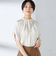 〈手洗い可能〉ネック ギャザー ソリッド ブラウス