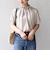 〈手洗い可能〉ネック ギャザー ソリッド ブラウス