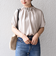 〈手洗い可能〉ネック ギャザー ソリッド ブラウス