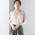 〈手洗い可能〉ネック ギャザー ソリッド ブラウス