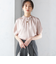 〈手洗い可能〉ネック ギャザー ソリッド ブラウス