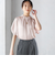〈手洗い可能〉ネック ギャザー ソリッド ブラウス