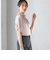 〈手洗い可能〉ネック ギャザー ソリッド ブラウス