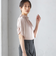〈手洗い可能〉ネック ギャザー ソリッド ブラウス