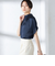 〈手洗い可能〉ネック ギャザー ソリッド ブラウス