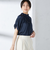 〈手洗い可能〉ネック ギャザー ソリッド ブラウス
