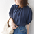 〈手洗い可能〉ネック ギャザー ソリッド ブラウス