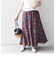〈手洗い可能〉ドビープリントフレアスカート◇