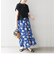 〈手洗い可能〉ドビープリントフレアスカート◇