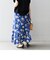 〈手洗い可能〉ドビープリントフレアスカート◇