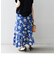 〈手洗い可能〉ドビープリントフレアスカート◇