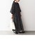 《一* 〈洗濯機可能〉ジョーゼットリブ切替ロングスリーブワンピース◇