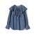 〈手洗い可能〉デニムフリルブラウス◇