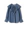 〈手洗い可能〉デニムフリルブラウス◇