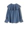 〈手洗い可能〉デニムフリルブラウス◇