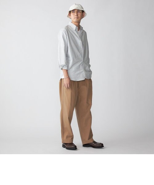 完売品　STILL BY HAND コットン ギャバジン タック ワイドパンツ SHIPS別注】STILL BY HAND: コットン ギャバジン タック ワイド