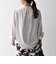 *〈手洗い可能〉アシンメトリーボタン付きスカーフ風ブラウス◇
